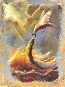 Michal Janovský obraz Pták a ryba