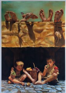 Michal Janovský obraz Sirotci pod popravištěm